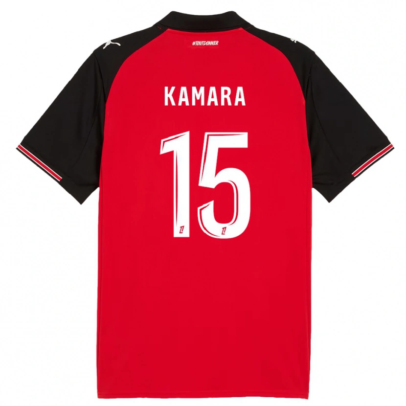 Danxen Kinderen Glen Kamara #15 Rood Zwart Thuisshirt Thuistenue 2025/26 T-Shirt België