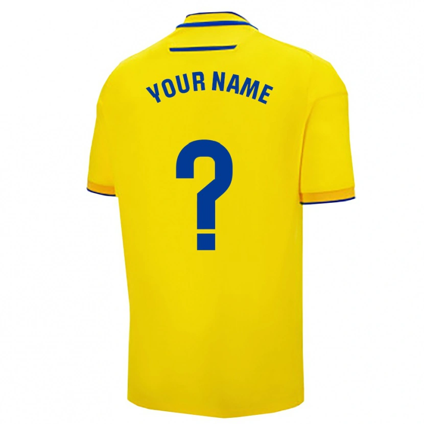 Danxen Kinderen Uw Naam #0 Geel Marineblauw Thuisshirt Thuistenue 2025/26 T-Shirt België
