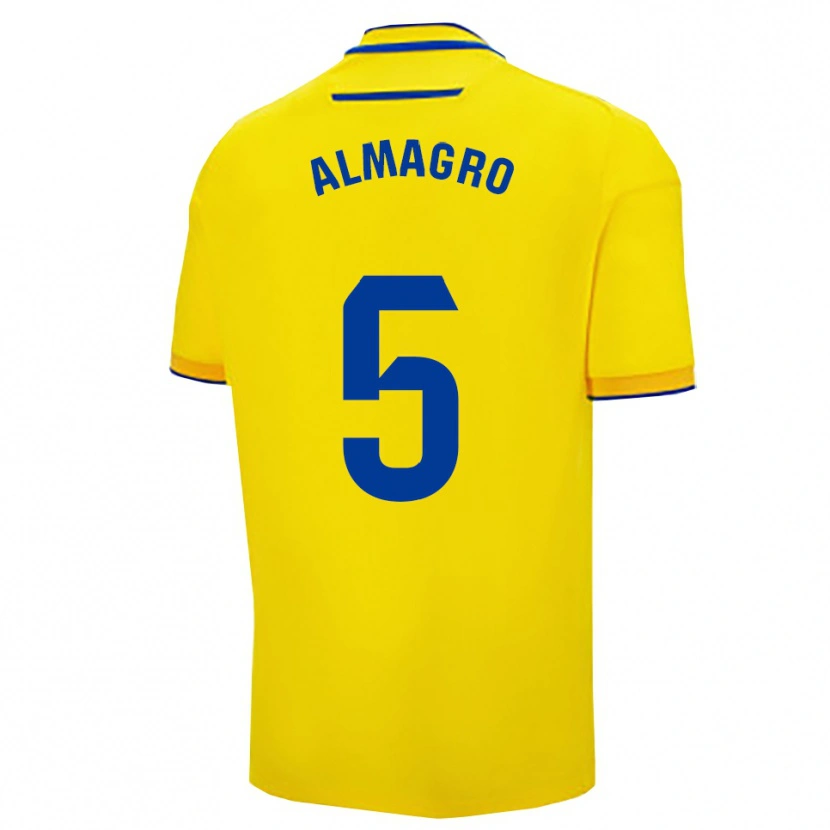 Danxen Kinderen Samu Almagro #5 Geel Marineblauw Thuisshirt Thuistenue 2025/26 T-Shirt België