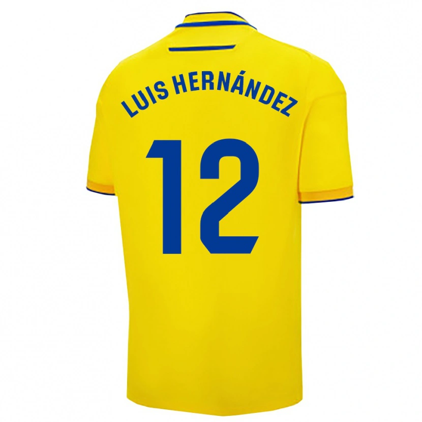 Danxen Kinderen Luis Hernández #12 Geel Marineblauw Thuisshirt Thuistenue 2025/26 T-Shirt België
