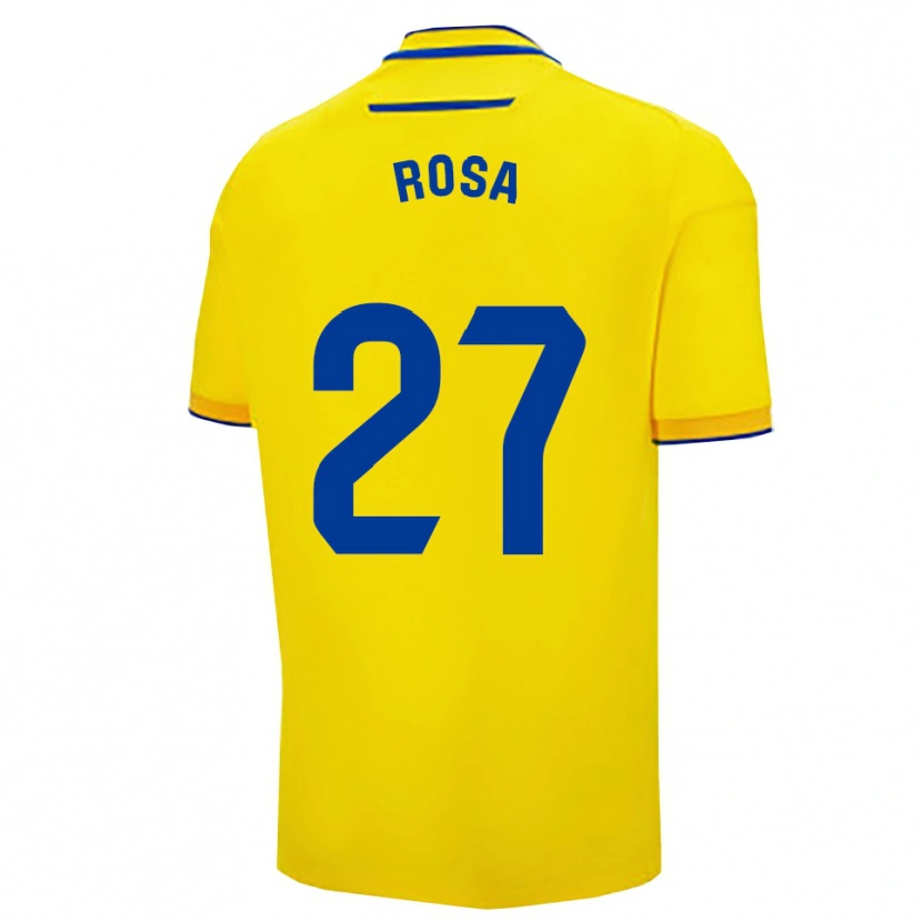 Danxen Kinderen Rosa Hernando Castanedo #27 Geel Marineblauw Thuisshirt Thuistenue 2025/26 T-Shirt België