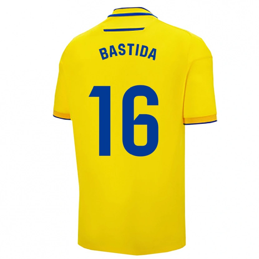 Danxen Kinderen Álvaro Bastida #16 Geel Marineblauw Thuisshirt Thuistenue 2025/26 T-Shirt België