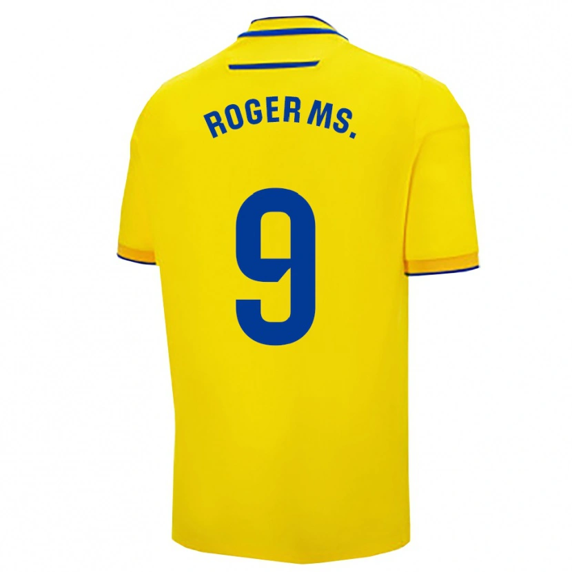 Danxen Kinderen Roger Martí #9 Geel Marineblauw Thuisshirt Thuistenue 2025/26 T-Shirt België
