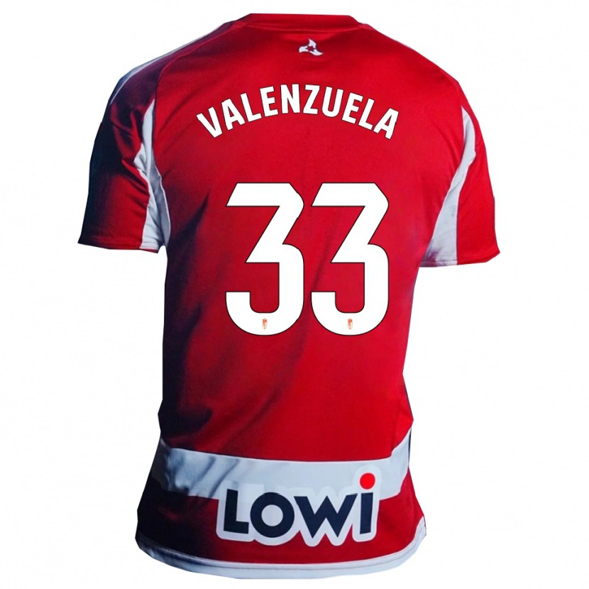 Danxen Kinderen Adrián Valenzuela #33 Rood Wit Thuisshirt Thuistenue 2025/26 T-Shirt België
