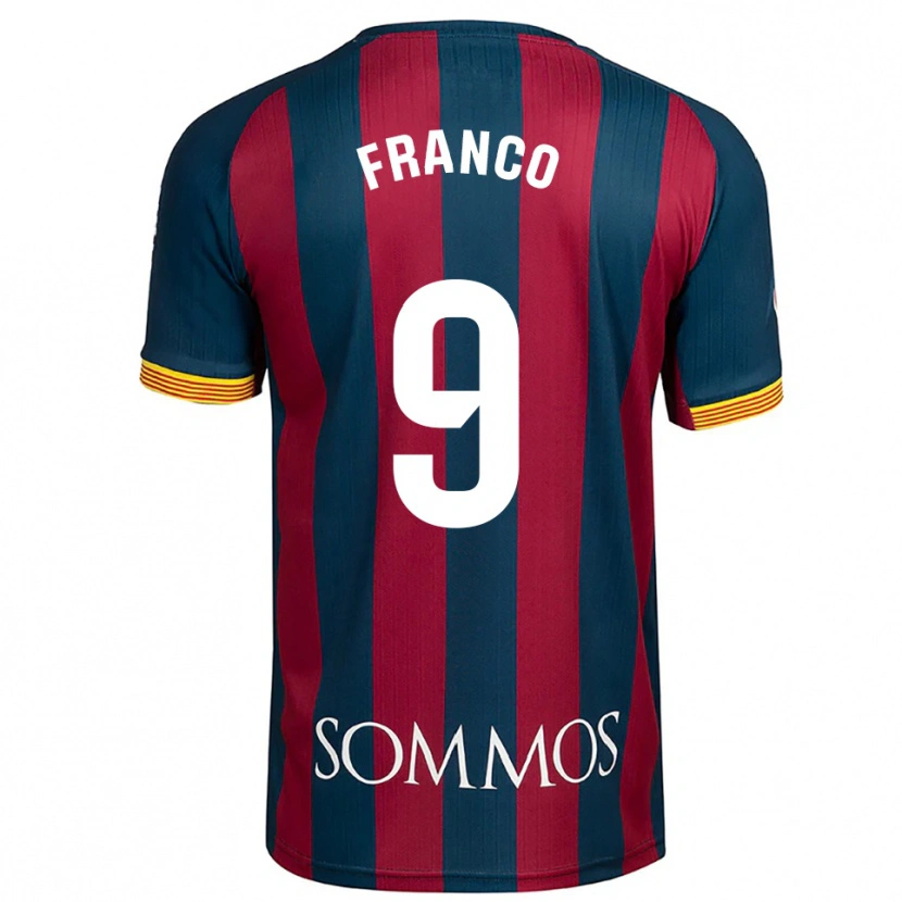 Danxen Kinderen Santi Franco #9 Marineblauw Rood Thuisshirt Thuistenue 2025/26 T-Shirt België