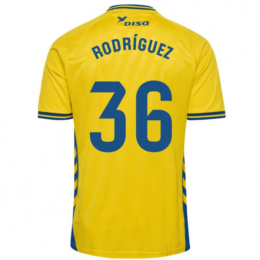 Danxen Kinderen Arturo Rodríguez #36 Geel Blauw Thuisshirt Thuistenue 2025/26 T-Shirt België
