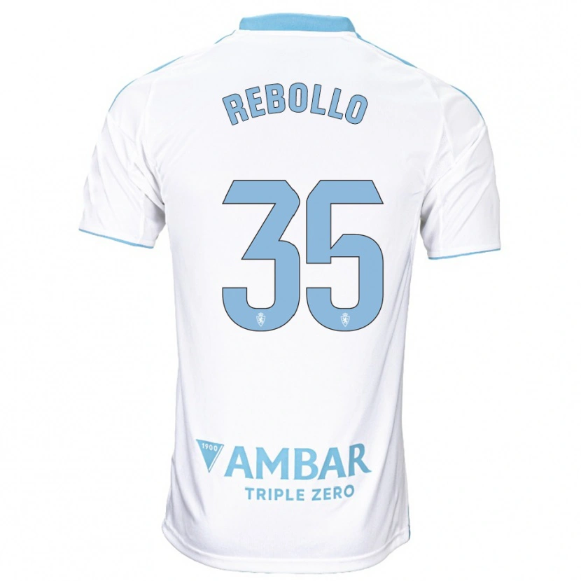 Danxen Kinderen Dani Rebollo #35 Wit Hemelsblauw Thuisshirt Thuistenue 2025/26 T-Shirt België