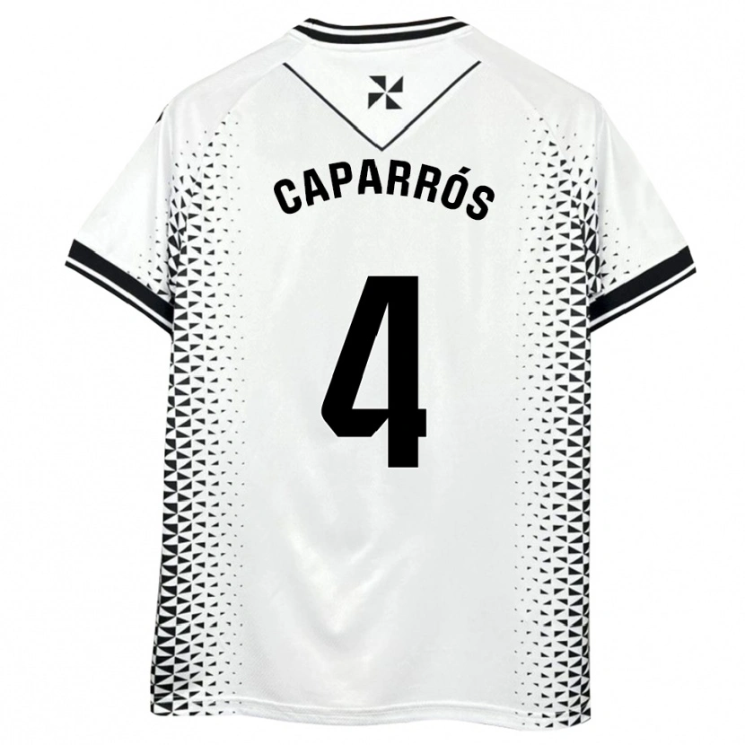 Danxen Kinderen Albert Caparrós #4 Wit Zwart Thuisshirt Thuistenue 2025/26 T-Shirt België