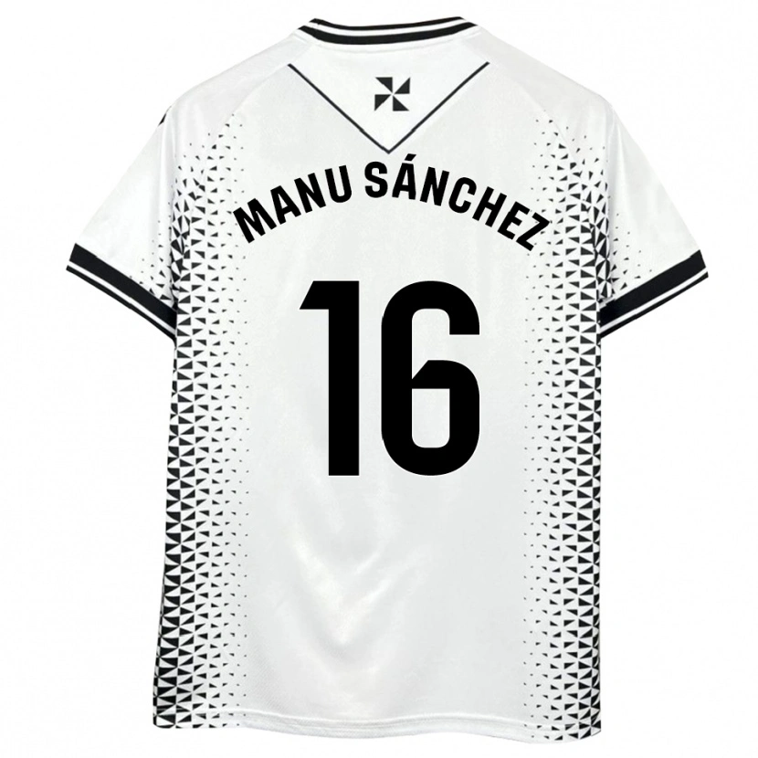 Danxen Kinderen Manu Sánchez #16 Wit Zwart Thuisshirt Thuistenue 2025/26 T-Shirt België