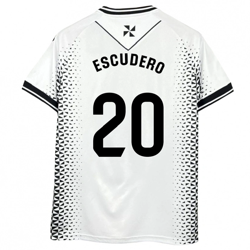 Danxen Kinderen Andy Escudero #20 Wit Zwart Thuisshirt Thuistenue 2025/26 T-Shirt België