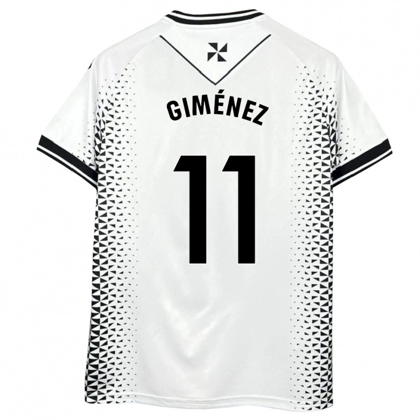 Danxen Kinderen Gonzalo Giménez #11 Wit Zwart Thuisshirt Thuistenue 2025/26 T-Shirt België