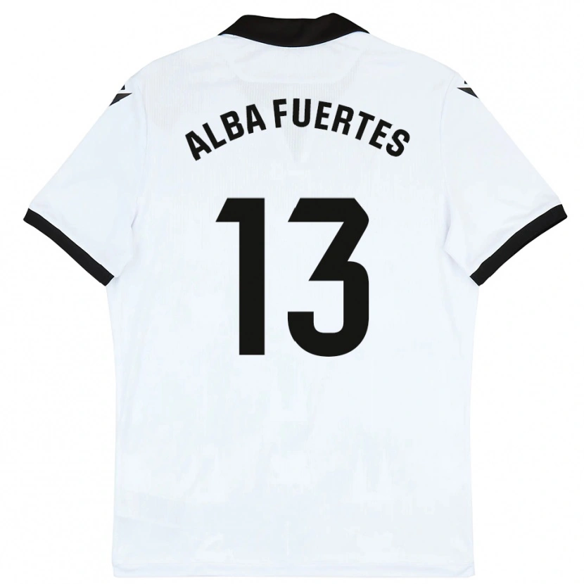 Danxen Kinderen Alba Fuertes #13 Wit Zwart Thuisshirt Thuistenue 2025/26 T-Shirt België