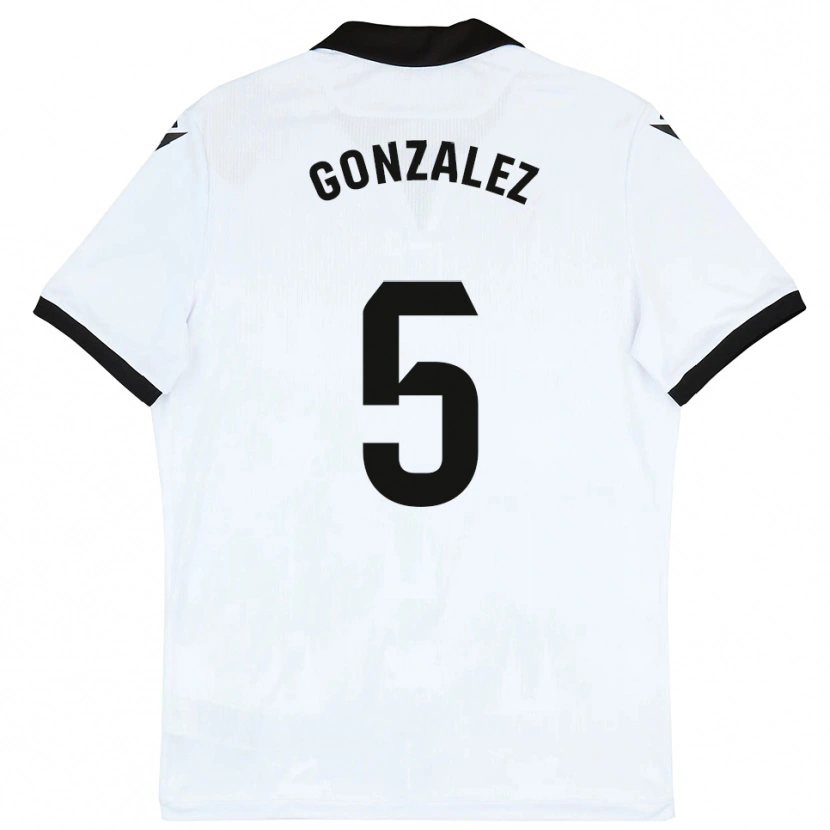 Danxen Kinderen Sergio González #5 Wit Zwart Thuisshirt Thuistenue 2025/26 T-Shirt België