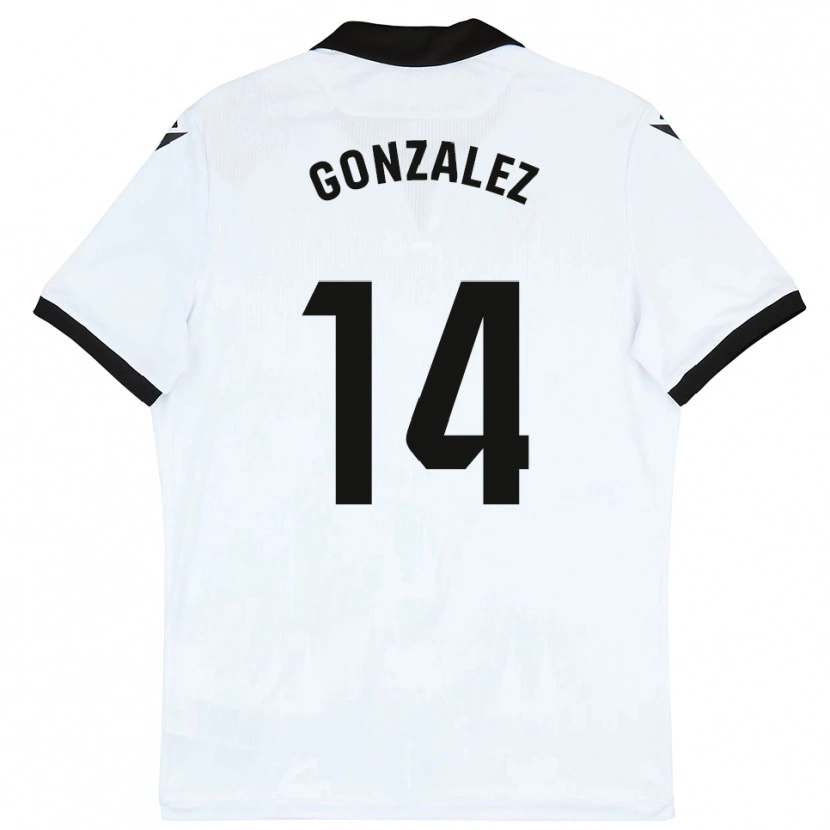 Danxen Kinderen David González #14 Wit Zwart Thuisshirt Thuistenue 2025/26 T-Shirt België