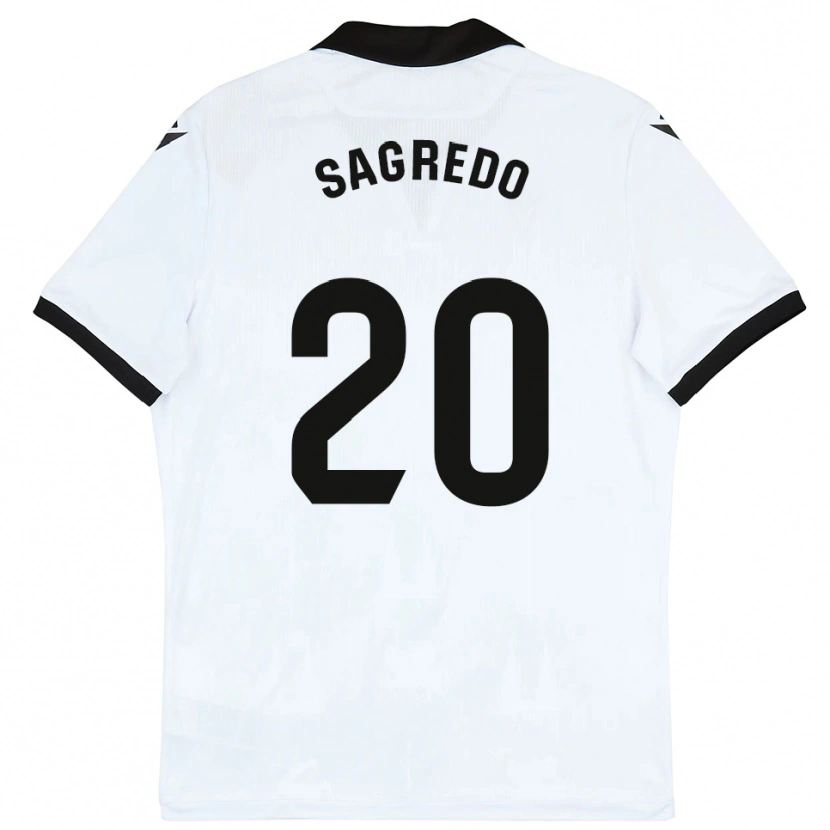 Danxen Kinderen Pablo Sagredo #20 Wit Zwart Thuisshirt Thuistenue 2025/26 T-Shirt België