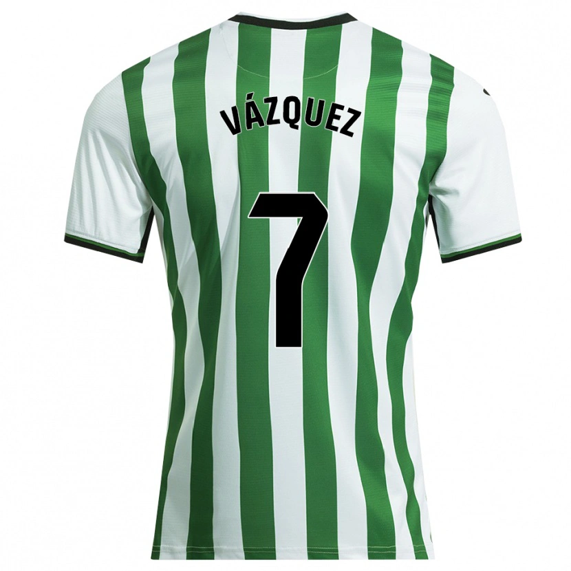 Danxen Kinderen Álvaro Vázquez #7 Wit Groen Thuisshirt Thuistenue 2025/26 T-Shirt België