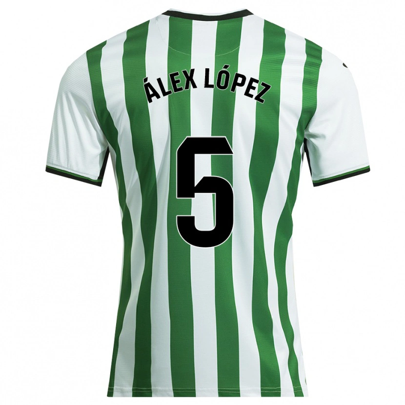 Danxen Kinderen Álex López #5 Wit Groen Thuisshirt Thuistenue 2025/26 T-Shirt België