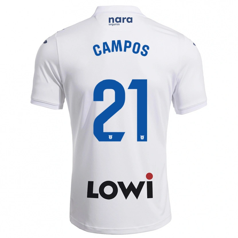 Danxen Kinderen Andrés Campos #21 Wit Marineblauw Thuisshirt Thuistenue 2025/26 T-Shirt België