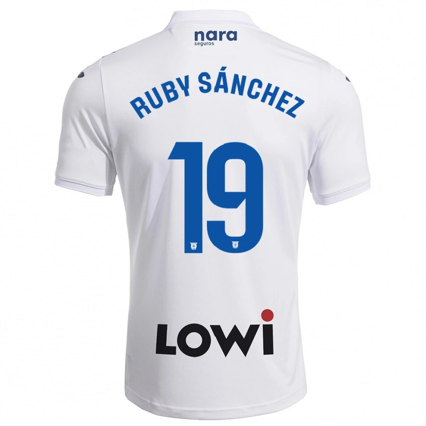 Danxen Kinderen Ruby Sánchez #19 Wit Marineblauw Thuisshirt Thuistenue 2025/26 T-Shirt België