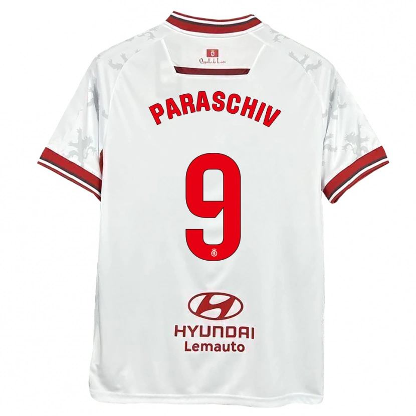 Danxen Kinderen Daniel Paraschiv #9 Wit Rood Thuisshirt Thuistenue 2025/26 T-Shirt België