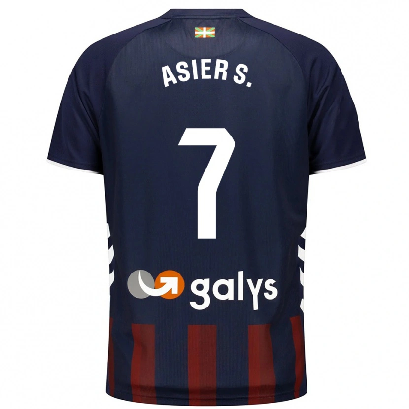 Danxen Kinderen Asier Sánchez #7 Marineblauw Rood Thuisshirt Thuistenue 2025/26 T-Shirt België