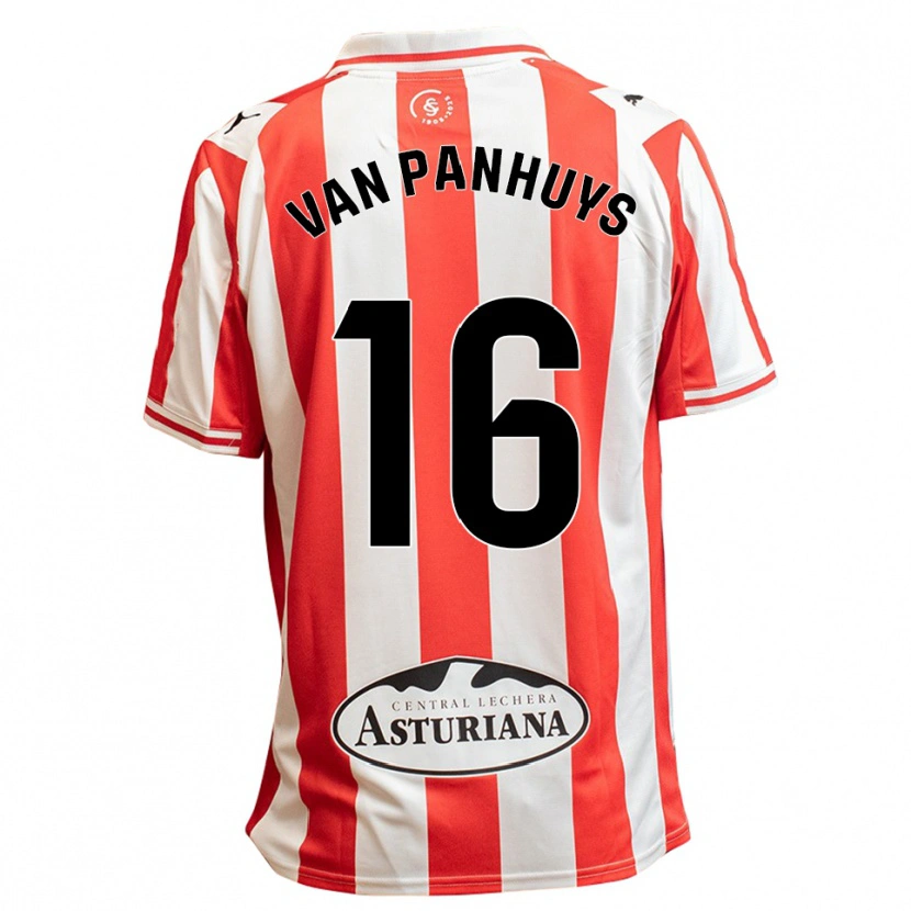 Danxen Kinderen Pieter Van Panhuys #16 Wit Rood Thuisshirt Thuistenue 2025/26 T-Shirt België
