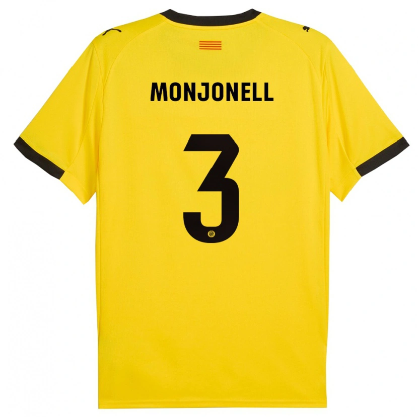 Danxen Kinderen Eric Monjonell #3 Geel Zwart Uitshirt Uittenue 2025/26 T-Shirt België