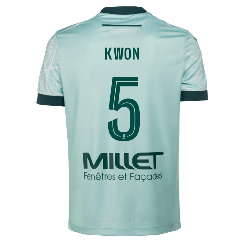 Danxen Kinderen Hyeok-Kyu Kwon #5 Groen Wit Uitshirt Uittenue 2025/26 T-Shirt België