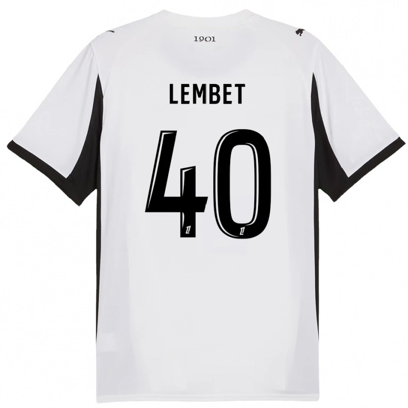 Danxen Kinderen Geoffrey Lembet #40 Wit Zwart Uitshirt Uittenue 2025/26 T-Shirt België