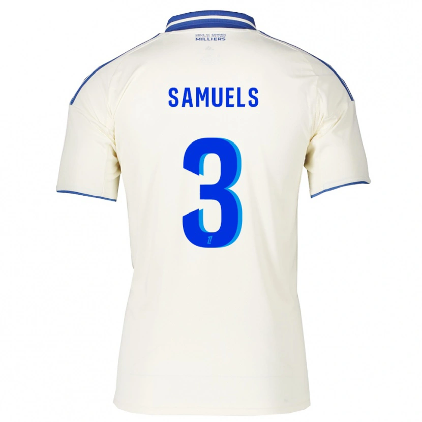 Danxen Kinderen Ishé Samuels-Smith #3 Champagne Blauw Uitshirt Uittenue 2025/26 T-Shirt België