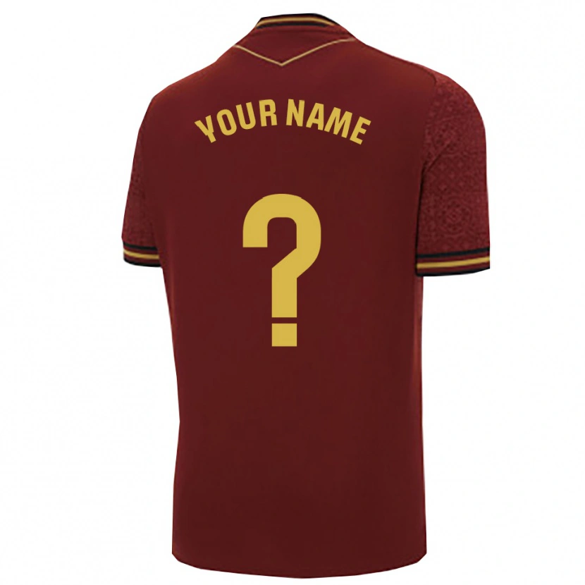 Danxen Kinderen Uw Naam #0 Bordeaux Goud Uitshirt Uittenue 2025/26 T-Shirt België