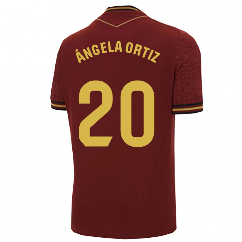 Danxen Kinderen Ángela Gema Ortiz Muriel #20 Bordeaux Goud Uitshirt Uittenue 2025/26 T-Shirt België