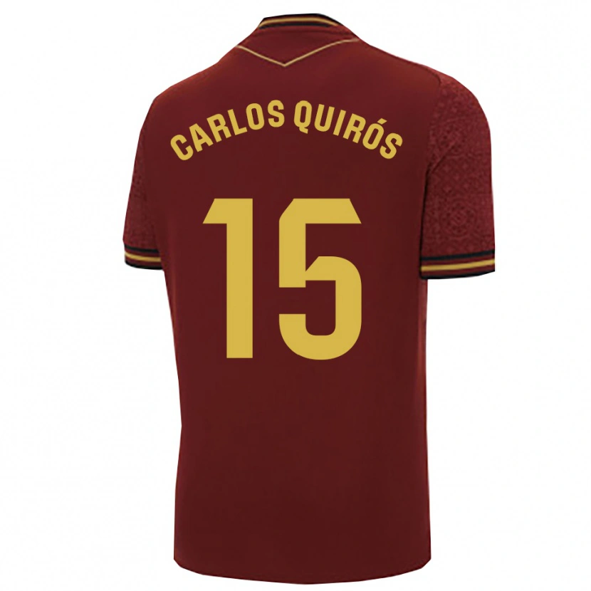Danxen Kinderen Juan Carlos Quirós #15 Bordeaux Goud Uitshirt Uittenue 2025/26 T-Shirt België