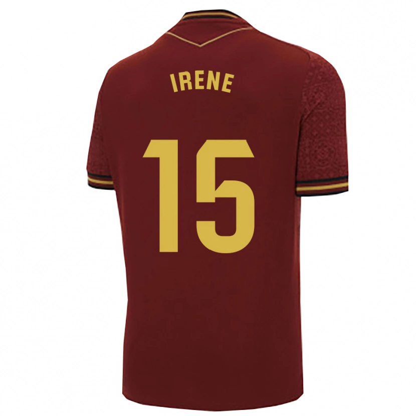Danxen Kinderen Irene Laseca Perez #15 Bordeaux Goud Uitshirt Uittenue 2025/26 T-Shirt België