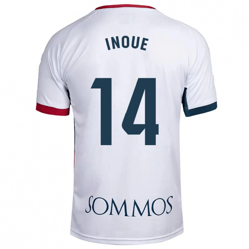 Danxen Kinderen Moe Inoue #14 Wit Rood Uitshirt Uittenue 2025/26 T-Shirt België