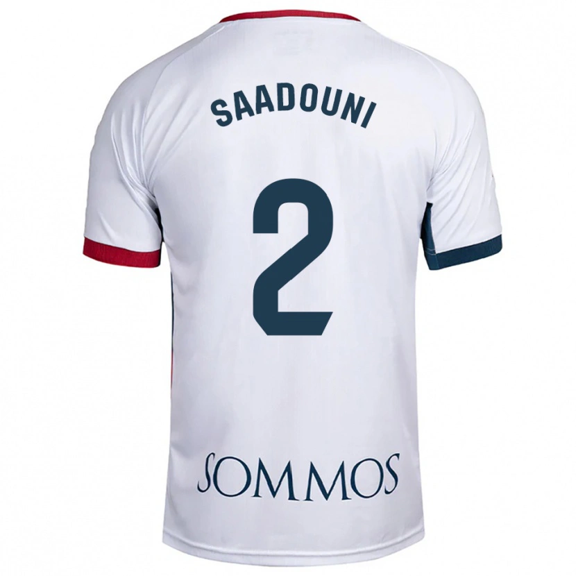 Danxen Kinderen Mohammed Saadouni #2 Wit Rood Uitshirt Uittenue 2025/26 T-Shirt België