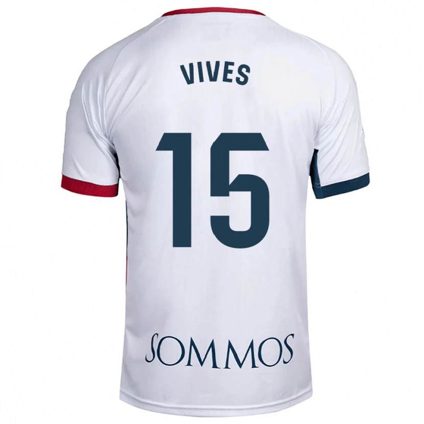 Danxen Kinderen Helena Vives #15 Wit Rood Uitshirt Uittenue 2025/26 T-Shirt België