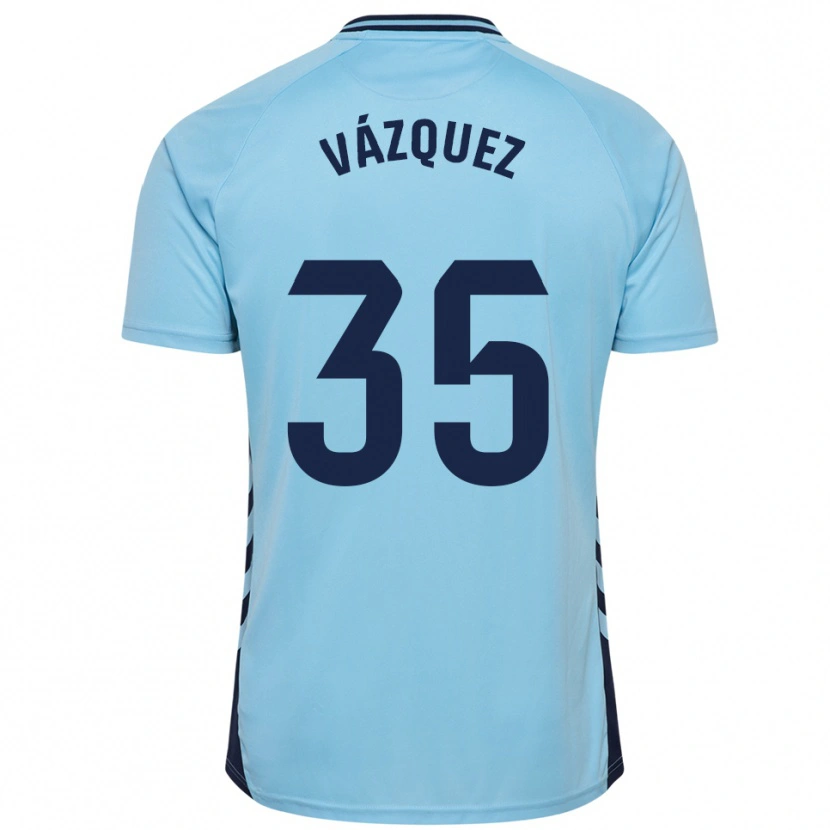Danxen Kinderen Adrián Vázquez #35 Hemelsblauw Uitshirt Uittenue 2025/26 T-Shirt België