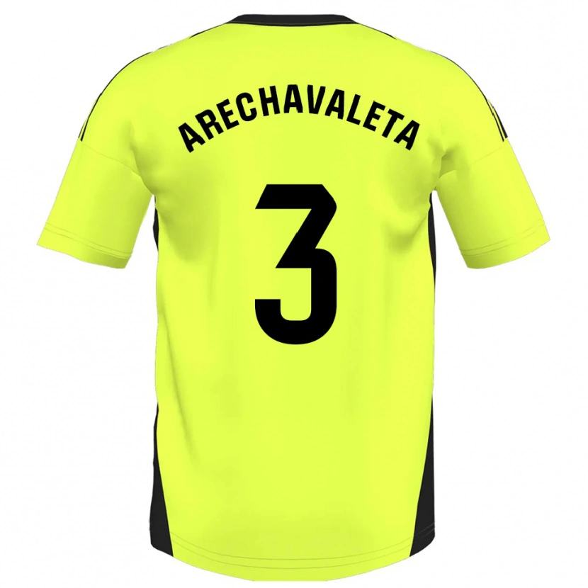 Danxen Kinderen Jorge Arechavaleta #3 Fluorescerend Geel Uitshirt Uittenue 2025/26 T-Shirt België