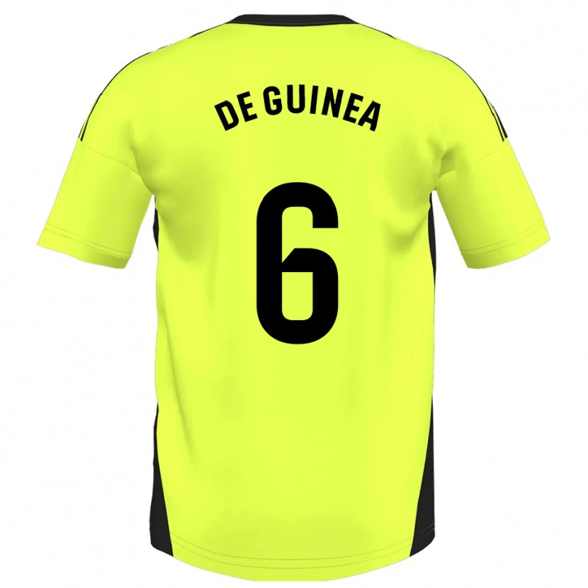Danxen Kinderen Asier Ortiz De Guinea #6 Fluorescerend Geel Uitshirt Uittenue 2025/26 T-Shirt België