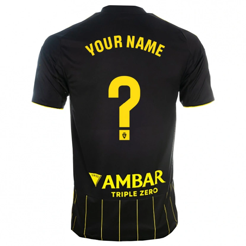 Danxen Kinderen Uw Naam #0 Zwart Geel Uitshirt Uittenue 2025/26 T-Shirt België