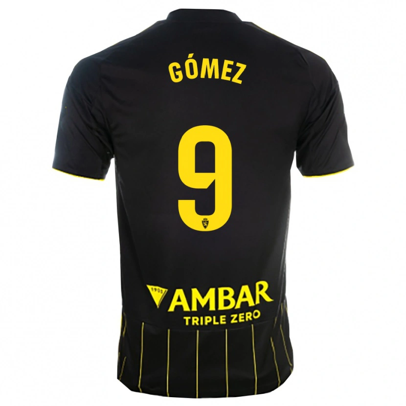 Danxen Kinderen Dani Gómez #9 Zwart Geel Uitshirt Uittenue 2025/26 T-Shirt België