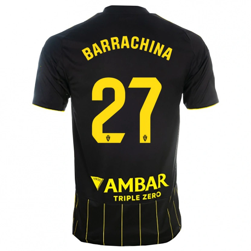Danxen Kinderen Hugo Barrachina #27 Zwart Geel Uitshirt Uittenue 2025/26 T-Shirt België