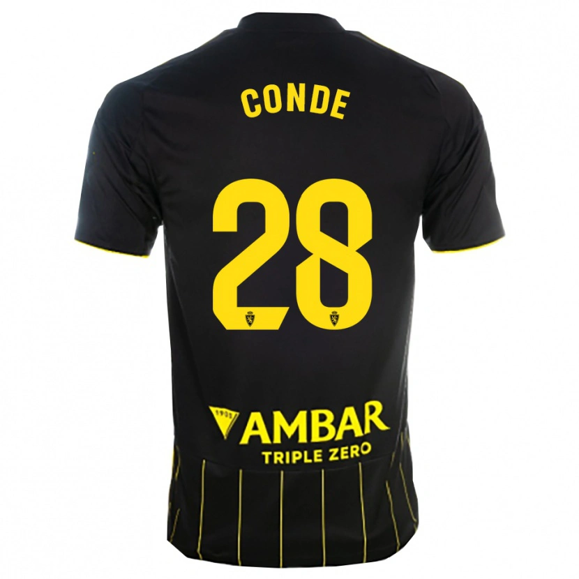 Danxen Kinderen Miguel Conde #28 Zwart Geel Uitshirt Uittenue 2025/26 T-Shirt België