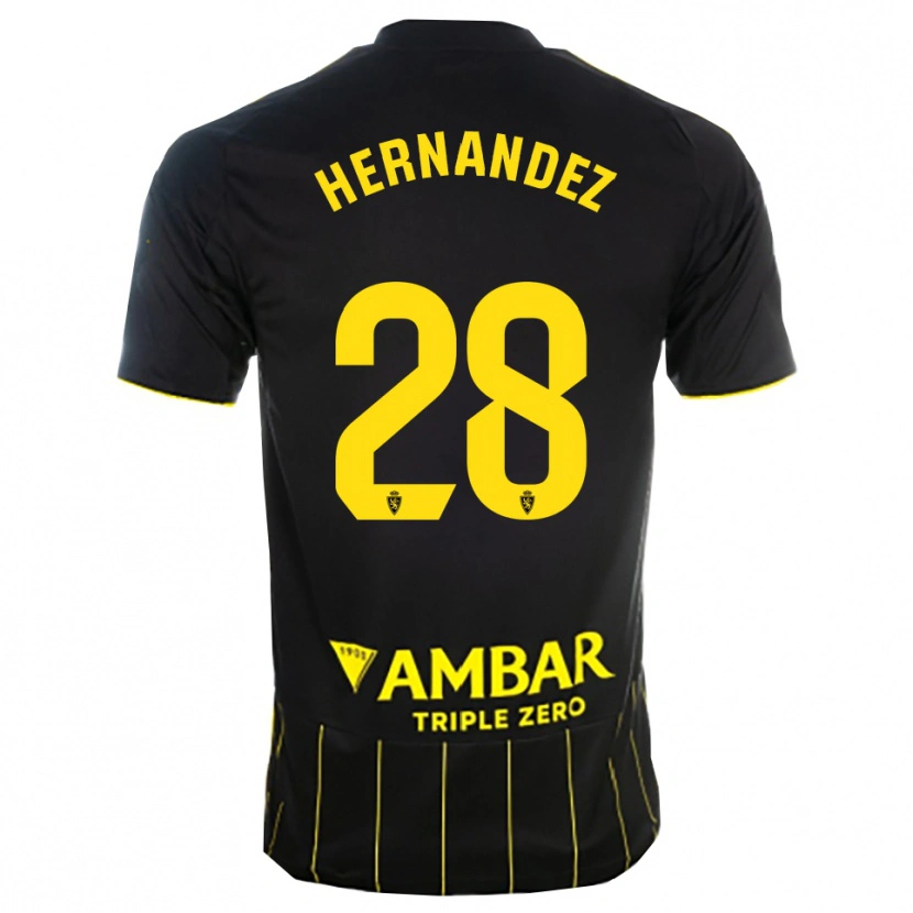 Danxen Kinderen Diego Hernández #28 Zwart Geel Uitshirt Uittenue 2025/26 T-Shirt België