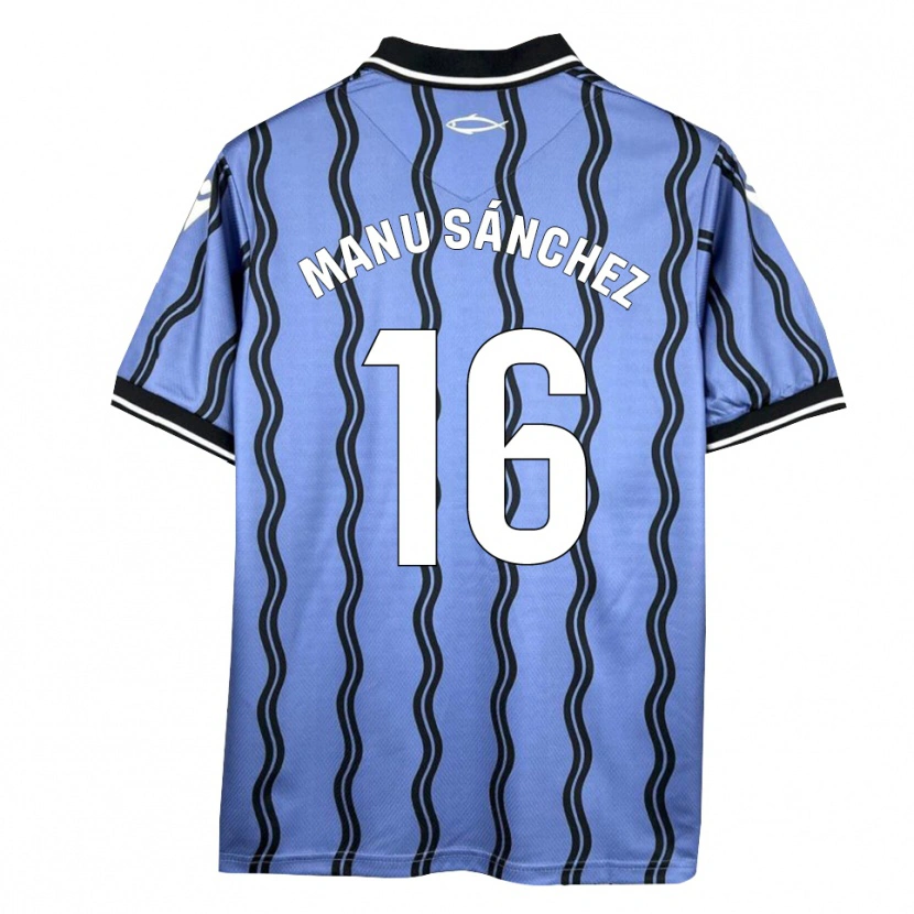 Danxen Kinderen Manu Sánchez #16 Donkerblauw Zwart Uitshirt Uittenue 2025/26 T-Shirt België