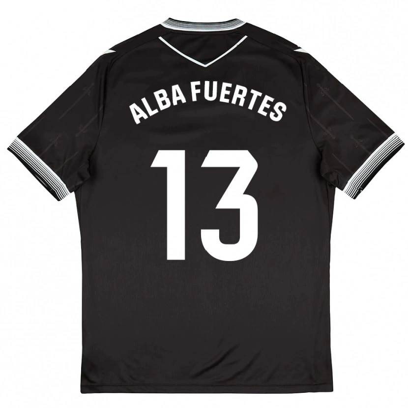 Danxen Kinderen Alba Fuertes #13 Zwart Wit Uitshirt Uittenue 2025/26 T-Shirt België