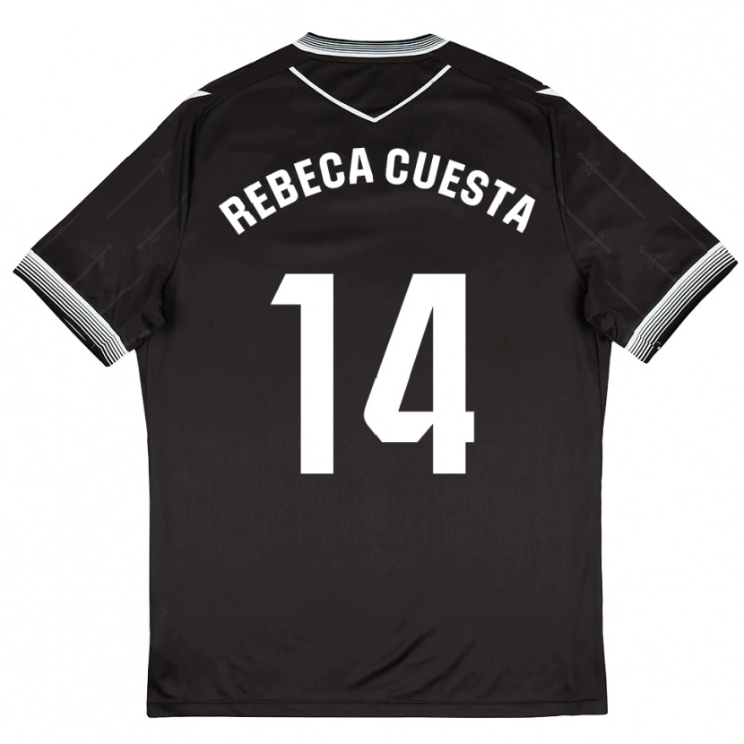 Danxen Kinderen Rebeca Cuesta #14 Zwart Wit Uitshirt Uittenue 2025/26 T-Shirt België