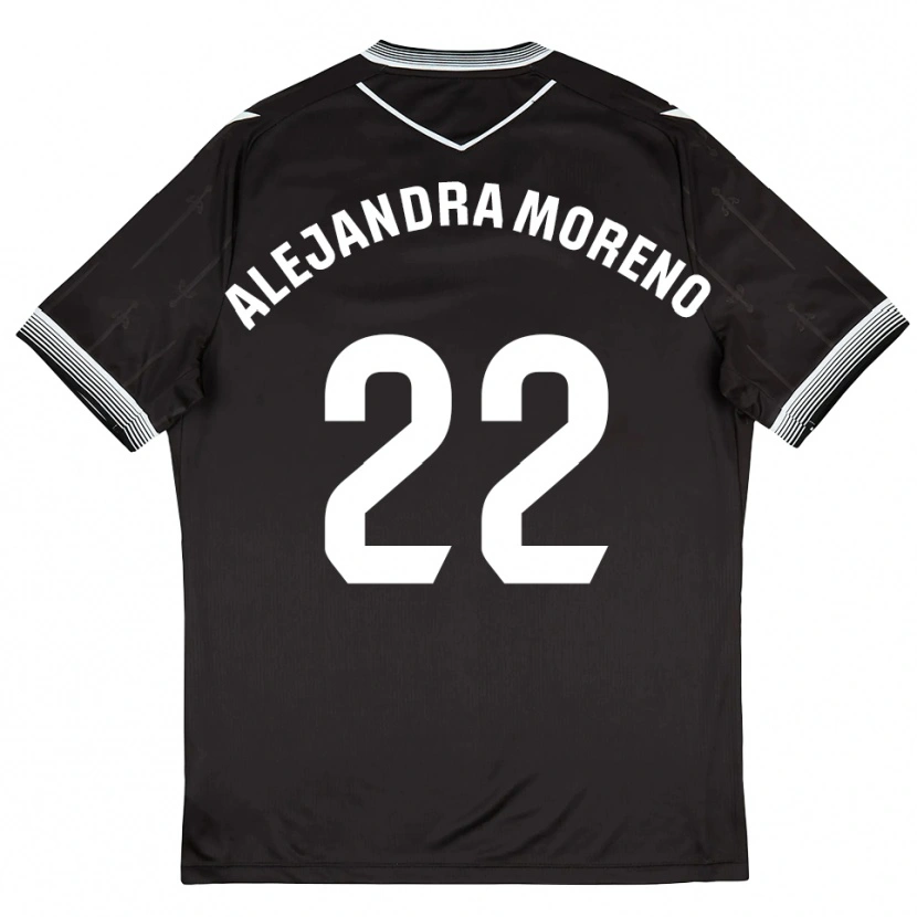 Danxen Kinderen Alejandra Moreno #22 Zwart Wit Uitshirt Uittenue 2025/26 T-Shirt België