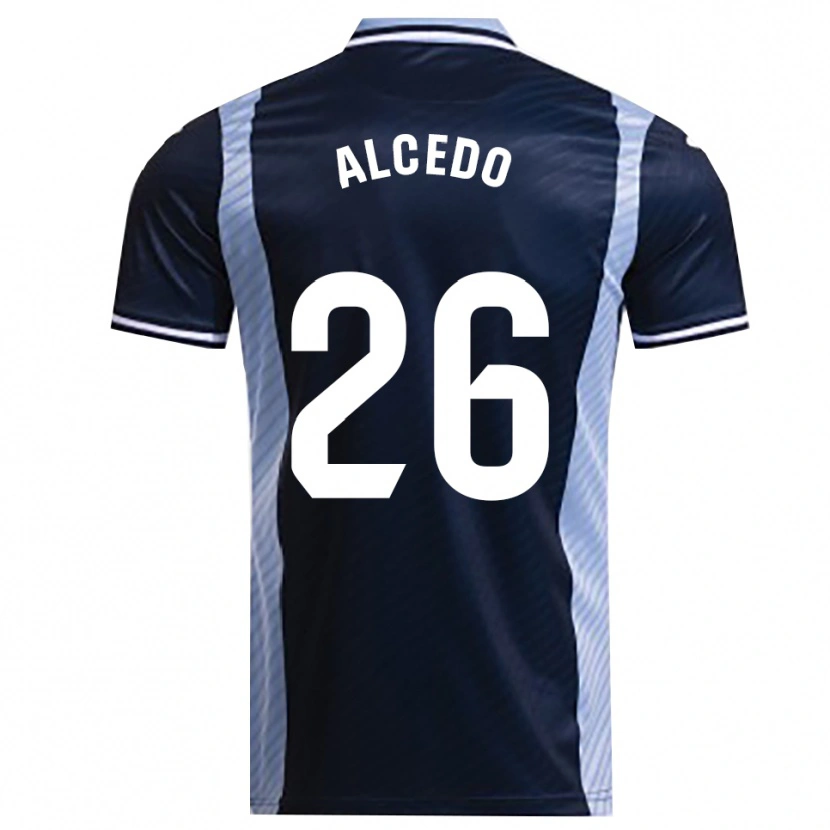 Danxen Kinderen Juan María Alcedo #26 Marineblauw Hemelsblauw Uitshirt Uittenue 2025/26 T-Shirt België